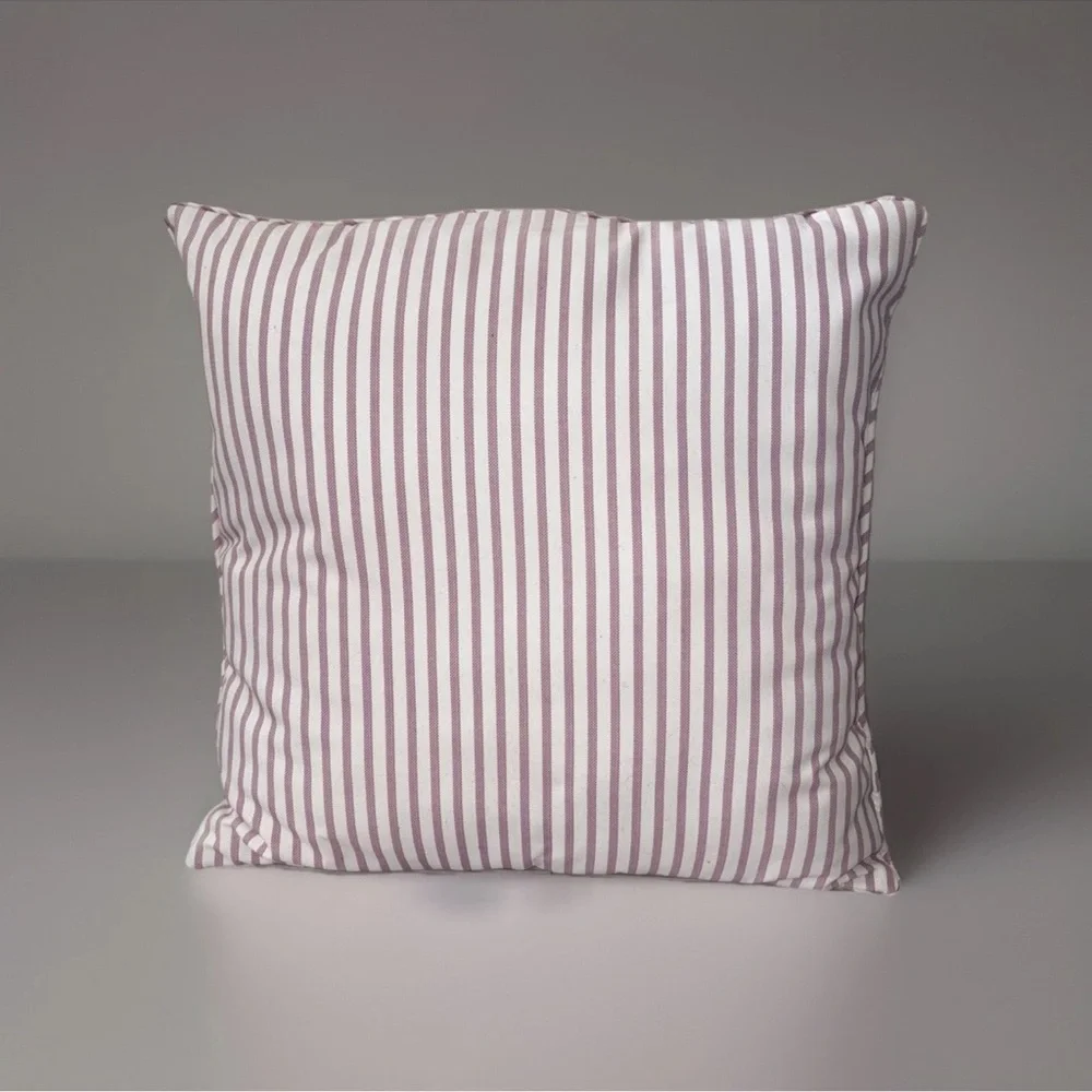 Brooks Brothers Pink White Striped Pillow 18”